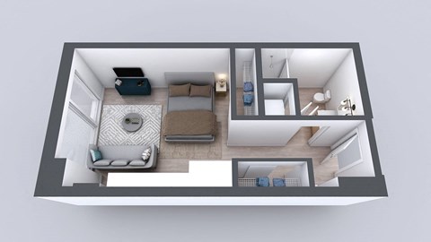 Kado NW Studio One Bathroom S1A Floor Plan